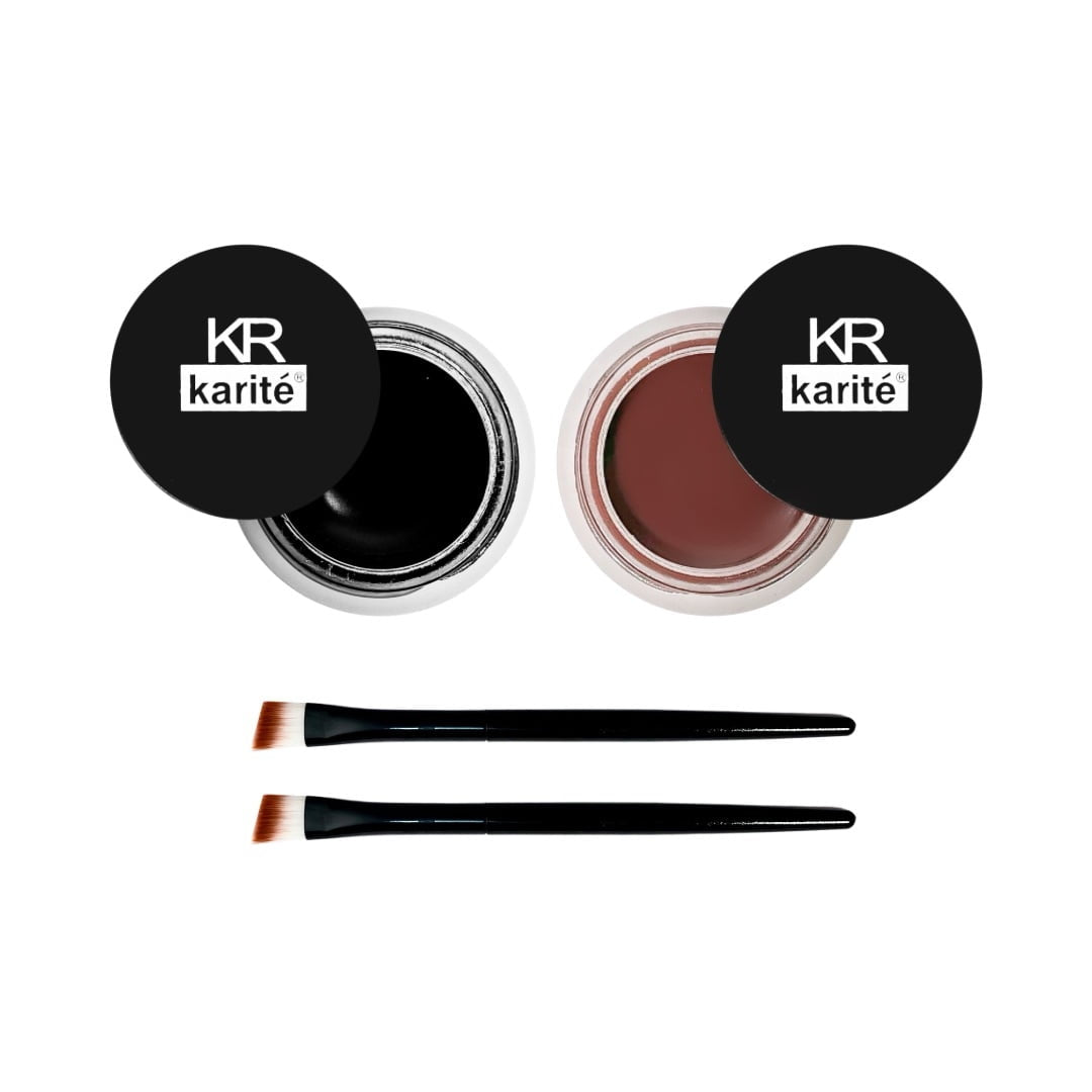 Karite 2-in-1 Black & Brown Gel Eyeliner Set